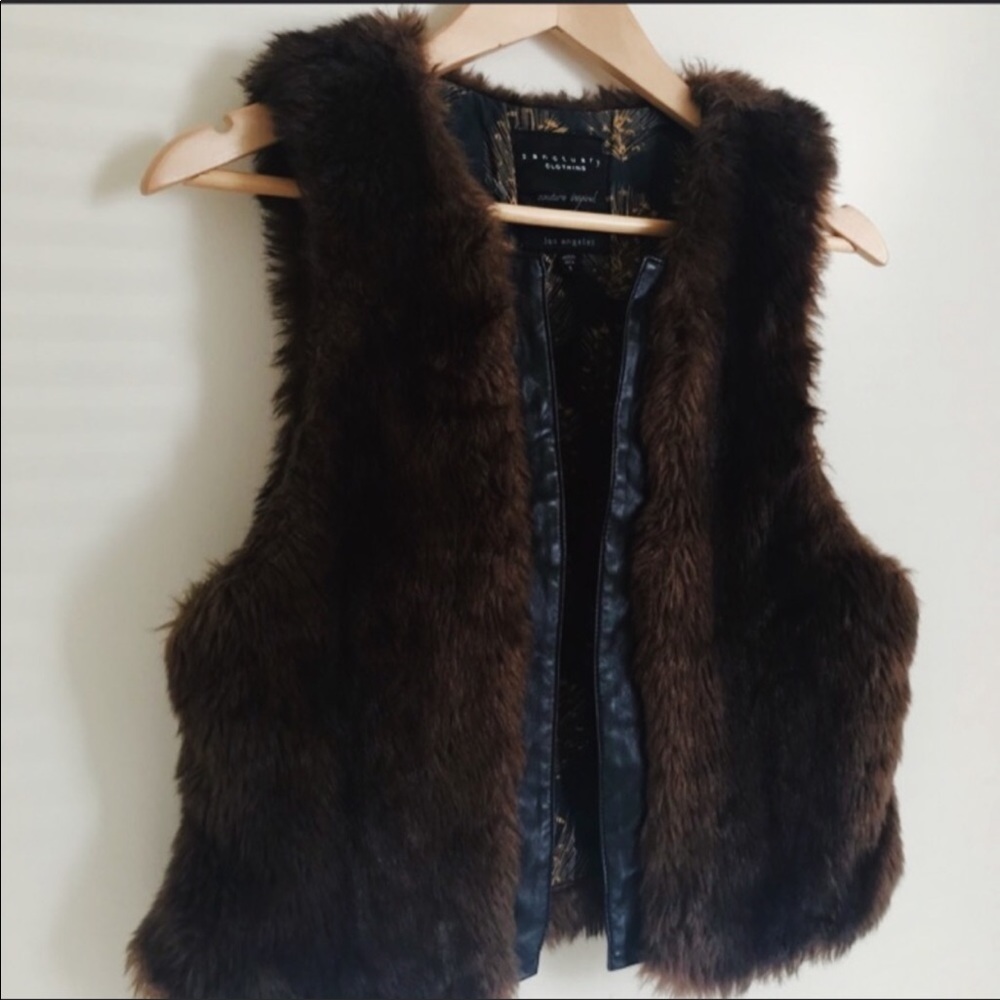 Anthropologie Sanctuary Clothing Faux Fur Vest